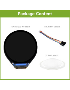 Módulo LCD Redondo Waveshare 0.71" IPS 160x160 SPI 2