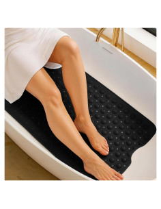 Alfombrilla de Baño Antideslizante LUX DÉCOR 101.6x40.6 cm Negra