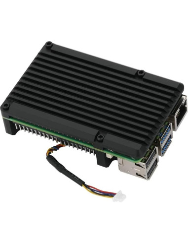 Caja de aluminio para Raspberry Pi 5 con ventilador dual