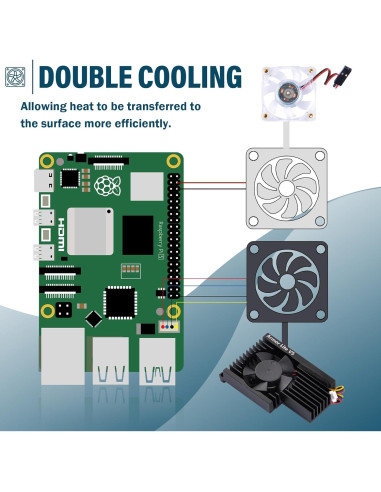 Caja para Raspberry Pi 5 GeeekPi con Enfriador Activo Negro