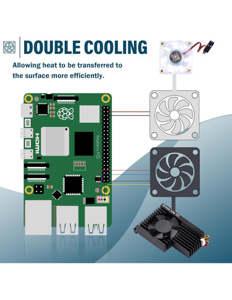 Caja para Raspberry Pi 5 GeeekPi con Enfriador Activo Negro