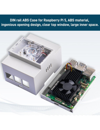 Caja para Raspberry Pi 5 GeeekPi con Enfriador Activo Negro