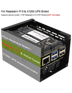 Caja de Metal Geekworm X1200-C1 para Raspberry Pi 5 con UPS 2