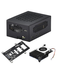 Caja de metal iUniker para Raspberry Pi 5 con enfriador y placa NVMe