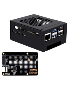 Caja de Metal GeeekPi para Raspberry Pi 5 con Placa N07 PCIe M.2