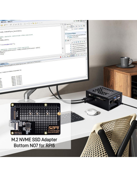 Caja de Metal GeeekPi para Raspberry Pi 5 con Placa N07 PCIe M.2