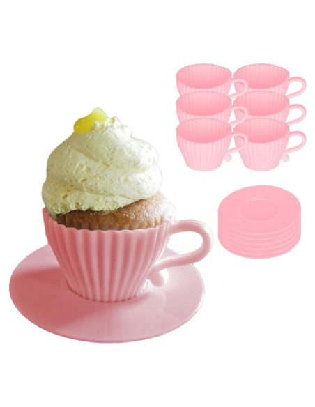 Set de 12 Moldes para Cupcakes de Silicona Evelots - Rosa