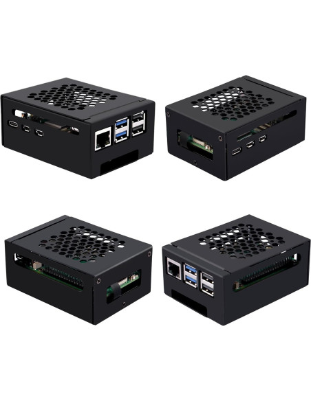 Caja de Metal GeeekPi para Raspberry Pi 5 con Placa N07 PCIe M.2