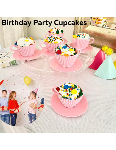 Set de 12 Moldes para Cupcakes de Silicona Evelots - Rosa