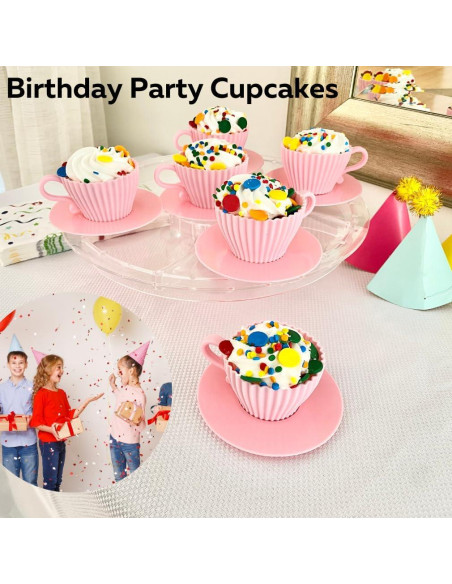 Set de 12 Moldes para Cupcakes de Silicona Evelots - Rosa