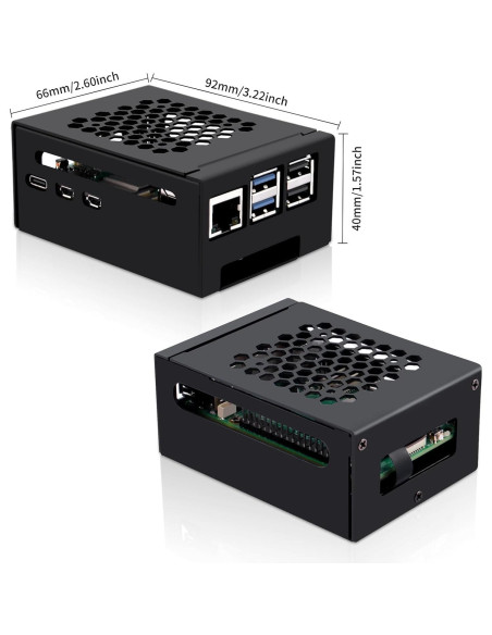 Caja de Metal GeeekPi para Raspberry Pi 5 con Placa N07 PCIe M.2