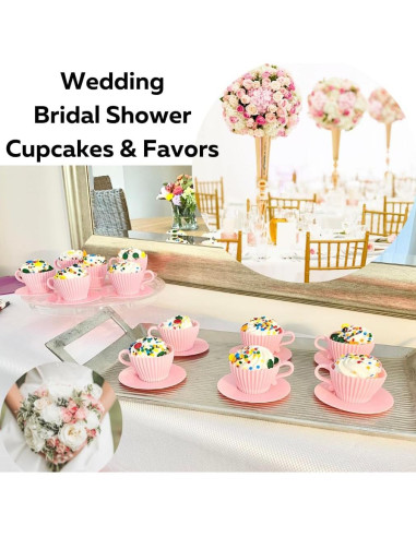 Set de 12 Moldes para Cupcakes de Silicona Evelots - Rosa