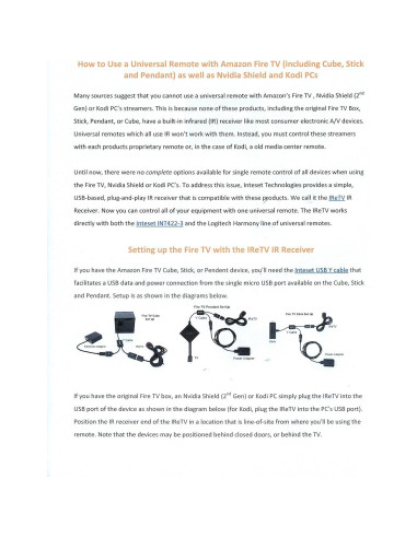 Receptor IR USB IReTV para Nvidia Shield y Fire TV