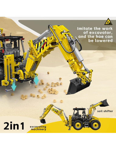 Set de Construcción Mould King 13112 Excavadora RC 2 en 1