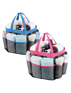 Caddy de Ducha Attmu 2 Pack Malla Secado Rápido Rosa Azul