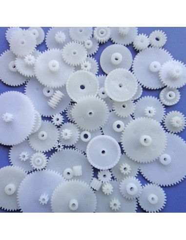 Juego de Engranajes Pequeños 58PCS Plástico Módulo 0.5 para Motor DC