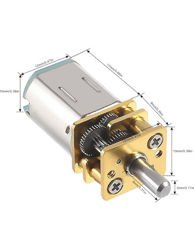 2 Motores de Reducción de Velocidad JUZITAO 6V 30RPM Mini Metal