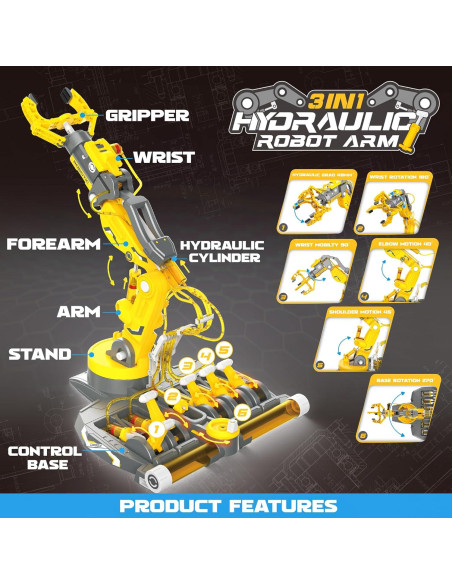 Brazo Robótico Hidráulico SMIESSKIDDO 3 en 1 - 220 Piezas STEM