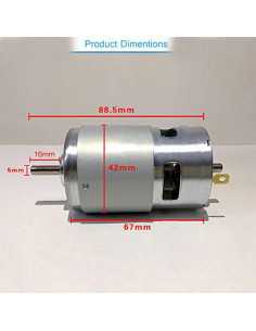 Motor DC 12V-24V 775 BestTong 10000RPM Doble Rodamiento 2