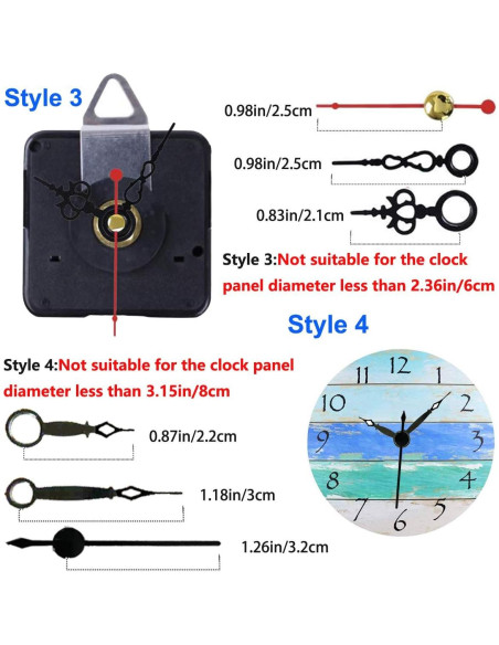 Kit de Mecanismos de Reloj HILLHOME 2 Piezas Sin Tictac