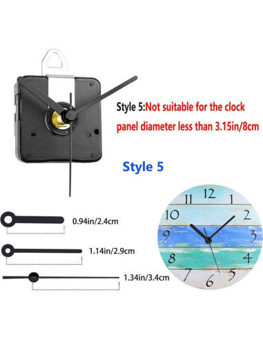 Kit de Mecanismos de Reloj HILLHOME 2 Piezas Sin Tictac