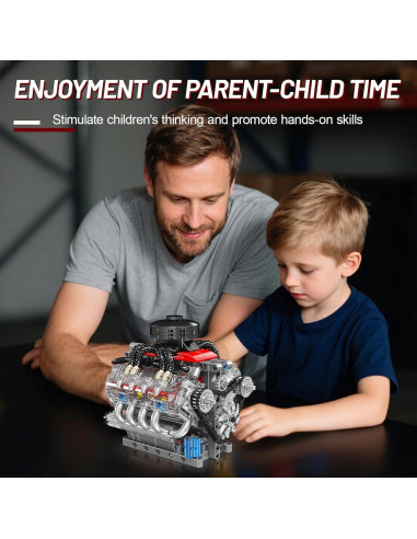 Modelo de Motor V8 Mini Nueris 487 Piezas Juguete STEM