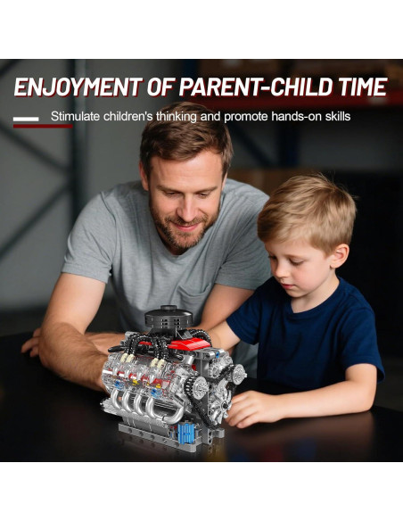 Modelo de Motor V8 Mini Nueris 487 Piezas Juguete STEM Modelo de Motor V8 Mini Nueris 487 Piezas Juguete STEM