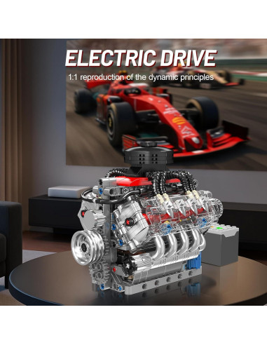 Modelo de Motor V8 Mini Nueris 487 Piezas Juguete STEM