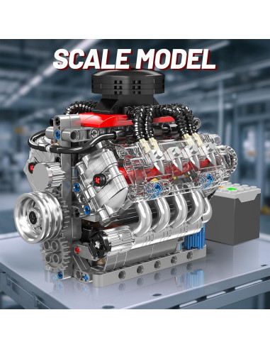 Modelo de Motor V8 Mini Nueris 487 Piezas Juguete STEM
