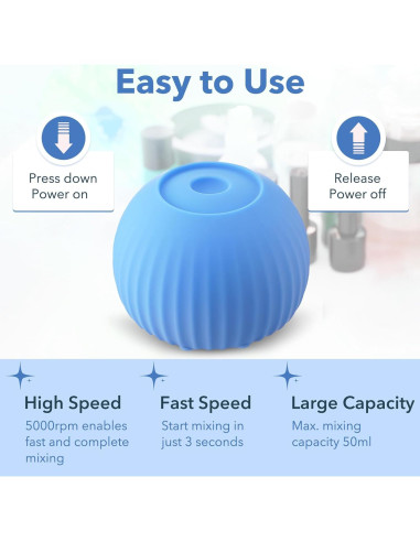 Mini Mezclador Vortex eLabPal 5000RPM Azul con 100 Bolas