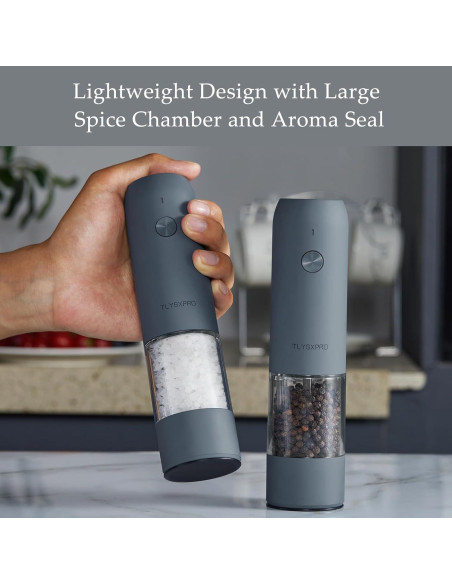 Molino de Pimienta Eléctrico TLYSXPRO Automático 46g Negro Molino de Pimienta Eléctrico TLYSXPRO Automático 46g Negro