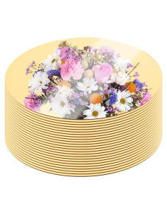 Juego de 24 Espejos Redondos YMHPRIDE 25.4 cm Dorado