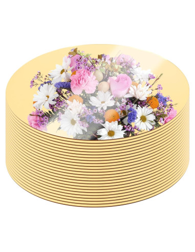 Juego de 24 Espejos Redondos YMHPRIDE 25.4 cm Dorado