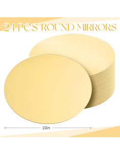 Juego de 24 Espejos Redondos YMHPRIDE 25.4 cm Dorado 2