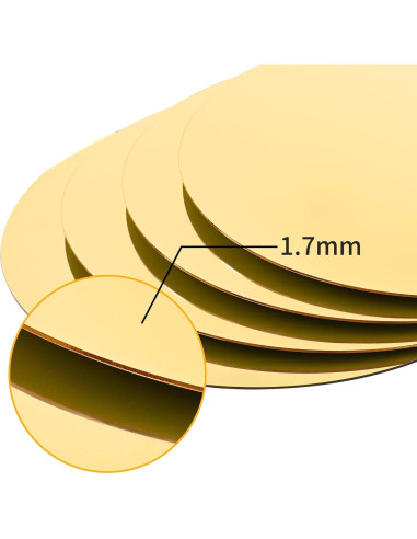 Juego de 24 Espejos Redondos YMHPRIDE 25.4 cm Dorado