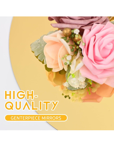 Juego de 24 Espejos Redondos YMHPRIDE 25.4 cm Dorado