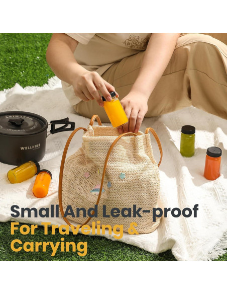 Paquete de 9 Botellas de Vidrio 60 ml LANDNEOO con Tapas Negras