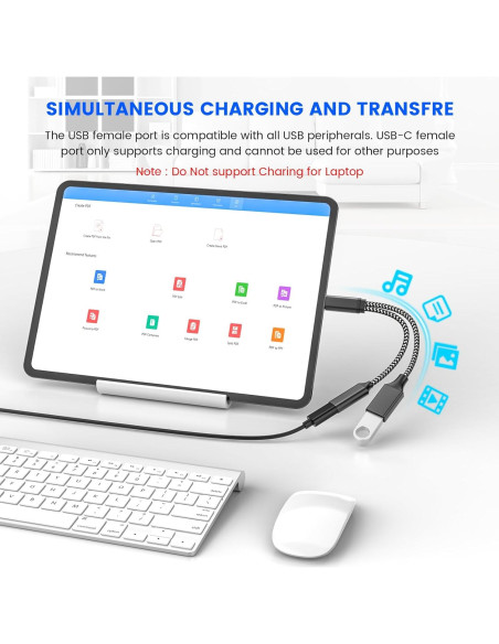 Adaptador USB C OTG MOGOOD 18W PD para Samsung y Switch