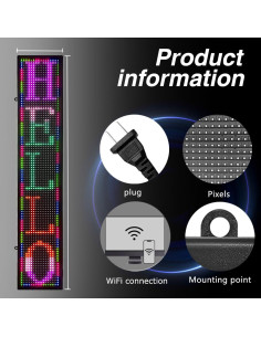 Cartel LED Programable P10 DS ledsign 99x19 cm Color Completo 2