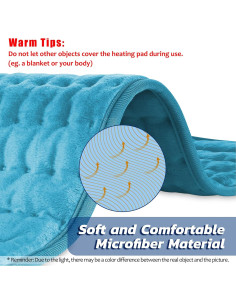 Almohadilla Térmica Eléctrica VIBOOS 84x43 cm Azul con Temporizador 2