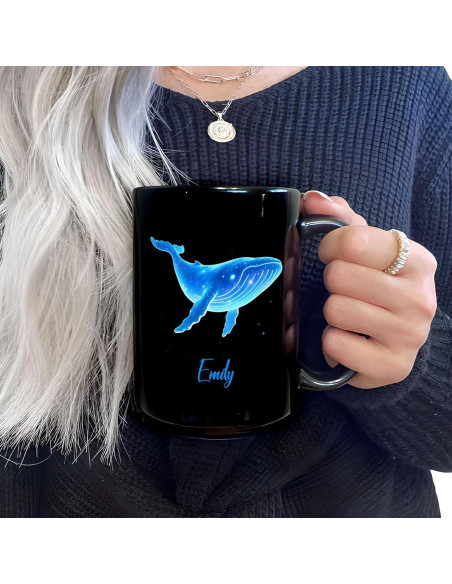 Taza de Cerámica Personalizada Ballena Azul 0.33L 0.44L
