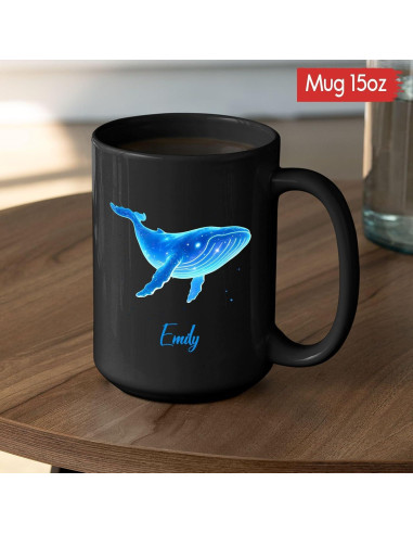 Taza de Cerámica Personalizada Ballena Azul 0.33L 0.44L