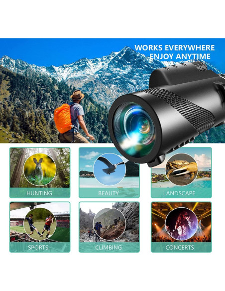 Monocular 80x100 PhysioPhyx HD para Smartphone - Alta Potencia