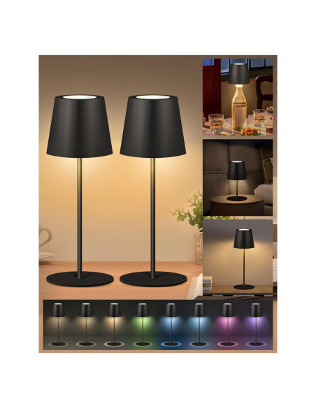 Lámpara de Mesa RGB Inalámbrica JCHPZR 2 Paquete 5000mAh