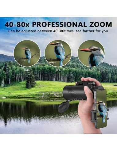 Monocular 80x100 PhysioPhyx HD para Smartphone - Alta Potencia