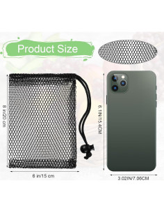 10 Bolsas de Malla Negra con Cierre de Cuerda 20x15 cm YUXIANLB 2