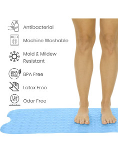 Alfombrilla Antideslizante de Bañera Vive 96.5x38.1cm Azul 2