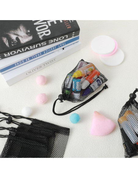 10 Bolsas de Malla Negra con Cierre de Cuerda 20x15 cm YUXIANLB
