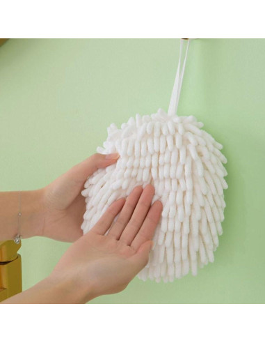 Bola de Toalla de Mano Colgante Chenille Absorbente 17.27 cm - 2 Pcs