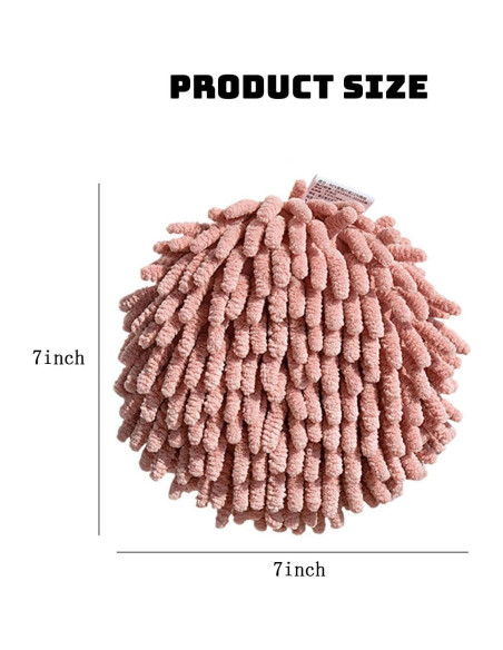 Bola de Toalla de Mano Colgante Chenille Absorbente 17.27 cm - 2 Pcs Bola de Toalla de Mano Colgante Chenille Absorbente 17.27 cm - 2 Pcs